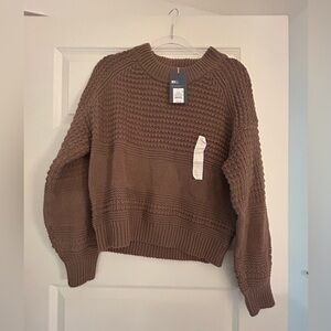 Brown cable knit sweater size L NWT